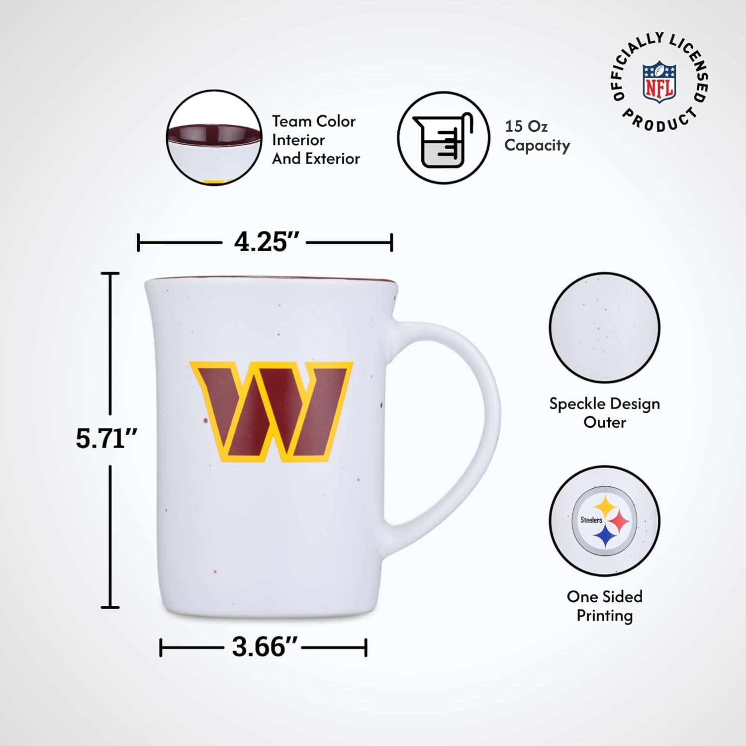 The Memory Company Officially Licensed NFL - Washington Commanders 15oz Speckle Mug with Logo - Image 4