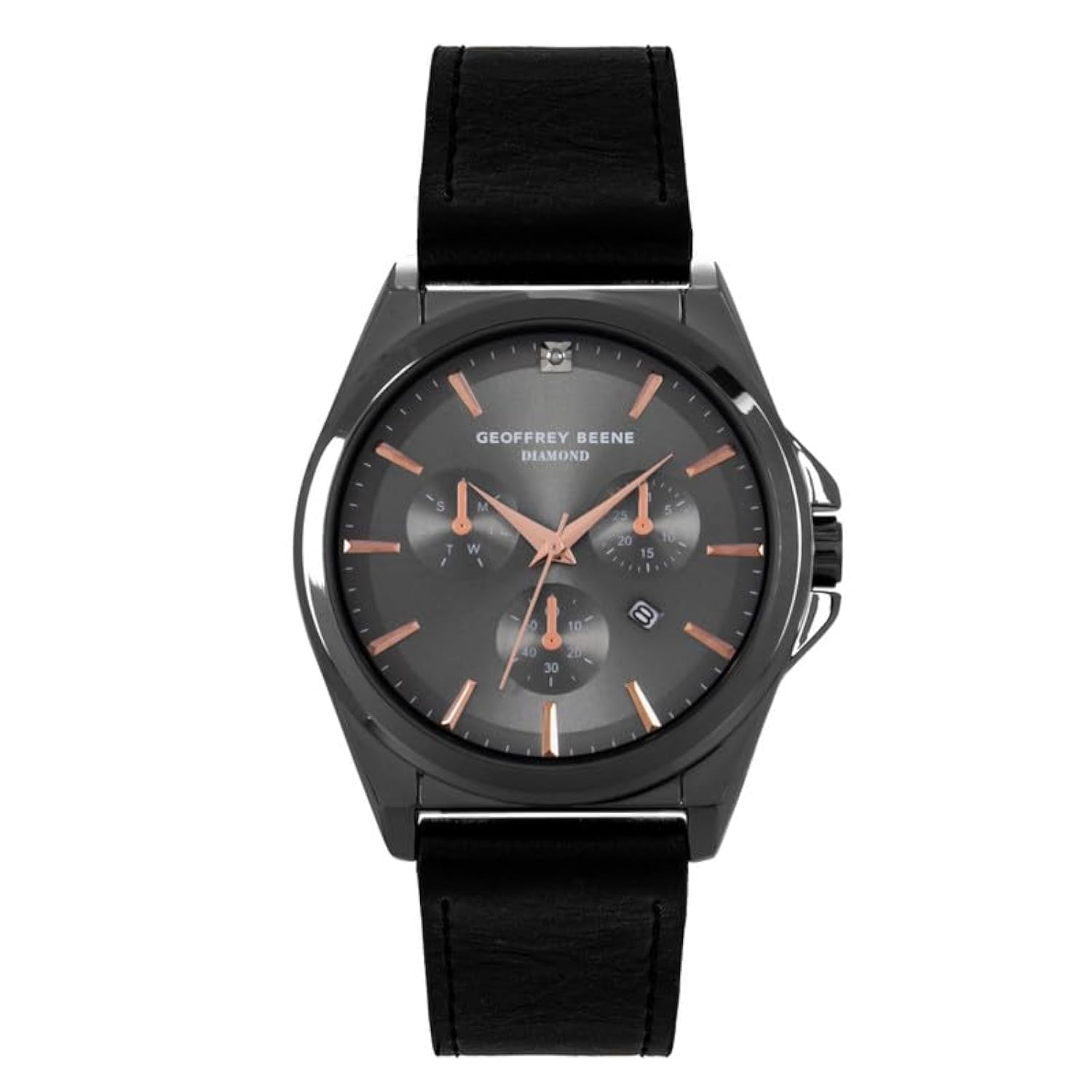 Geoffrey BeeneMens Watch - Elegant Leather Strap Quartz Movement Analog Watch for Men, Gift for Men, Formal or Business Casual Minimalist Chronograph Wrist Watches 42mm
