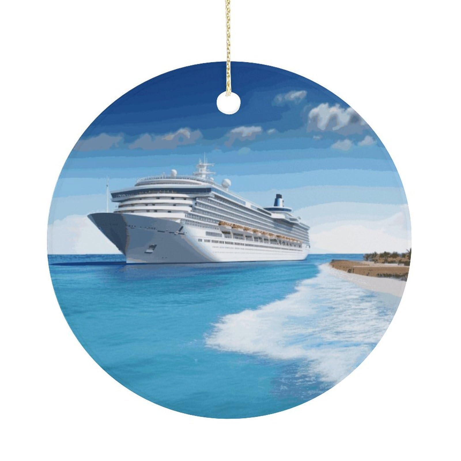 Adfgyerh Women's Style Seaside Cruise Ship Hanging Ceramic Ornaments, Christmas Tree Decorations, Funny Home Decor Gifts For Sisters & Work Best Friends