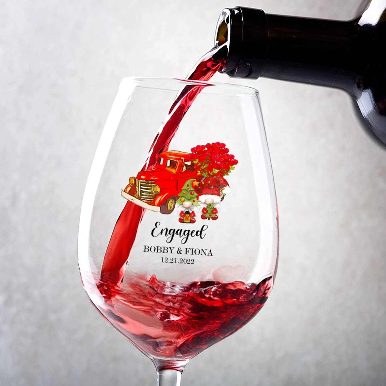 Verres à vin personnalisés ornement de Noël 2023 verres à vin à pied 500 ml