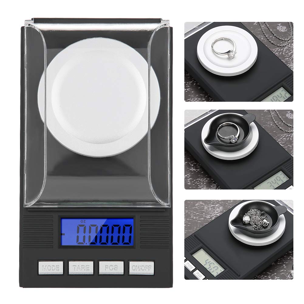 Bilancia Digitale per Gioielli in Milligrammo, Mini Portatile Ad Alta Precisione da 0,001 G Bilancia Tascabile Professionale con Diamante Bilancia Elettronica Peso Grammi e Oz(100g)
