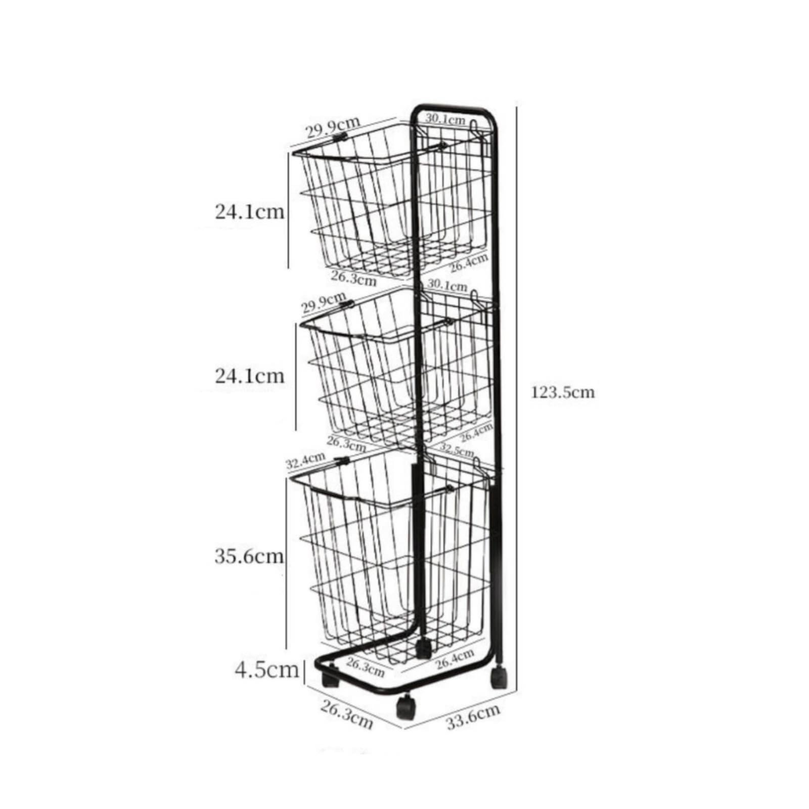Carrello Portaoggetti Mobile Carrello in Metallo con Ruote Multiuso Scaffale Metallico Rotelle per Lavanderia