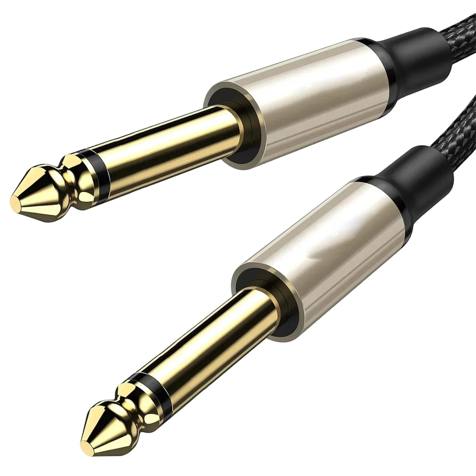Kabel Do Gitary 1/4 Cala Wyjście Gitarowe 6,35 Mm Męski Przewód Mono Do Wzmacniacza Głośnikowego Klawiatury Basowej Fortepianu(Pack of 3,300cm)
