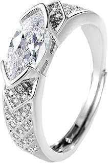 Magnetic Lymphatic Therapy Titanium Ion Moissanite Diamond Ring, Moissanite Magnetology Lymphvity Ring,Fashionable Open Cubic Zirconia Ring