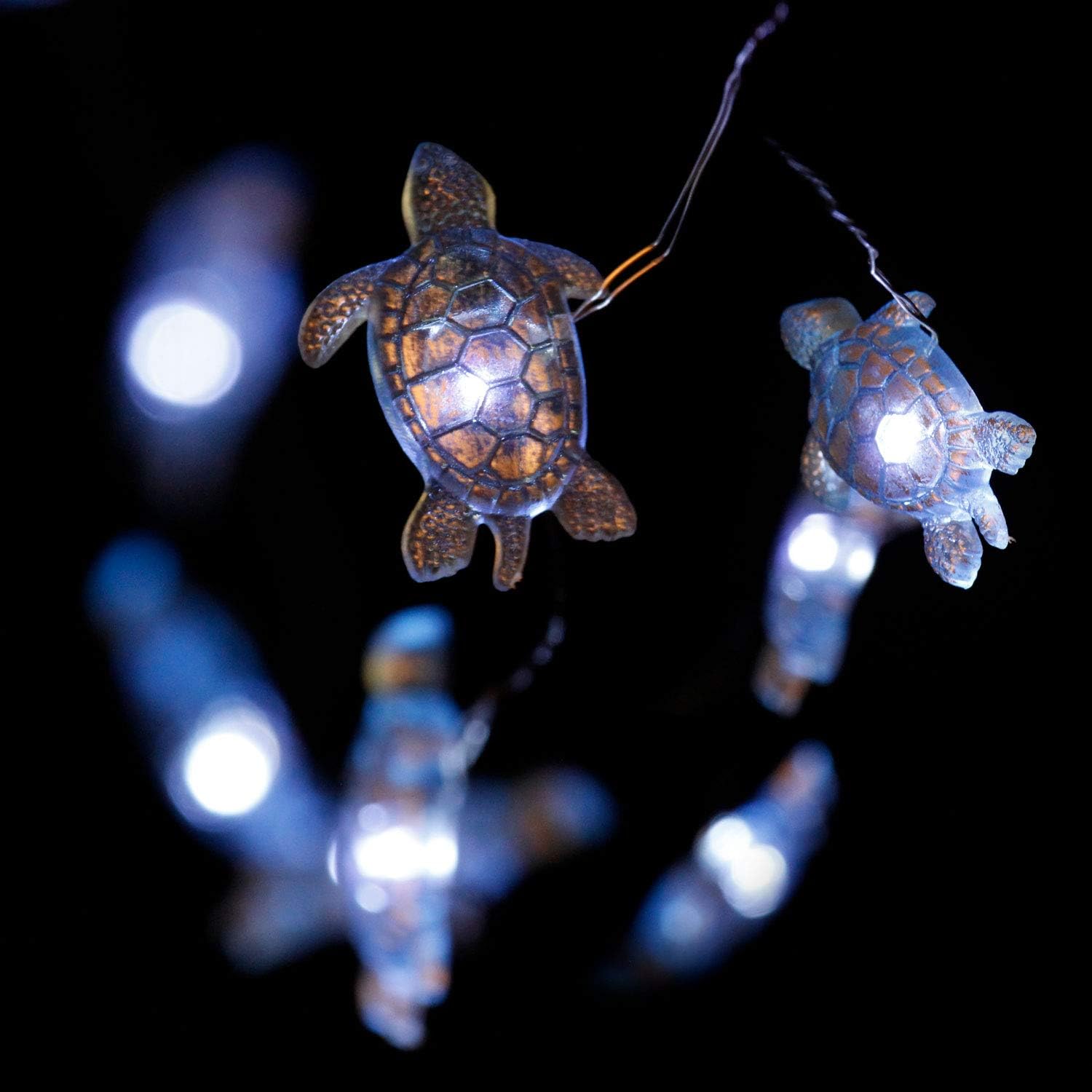 Impress Life Nautical Ocean Theme String Lights, 40 LED Blue Sea Turtle, Waterproof Indoor Decorative String Lights with Remote and Timer for Bedroom, 10 Feet Battery USB Powered