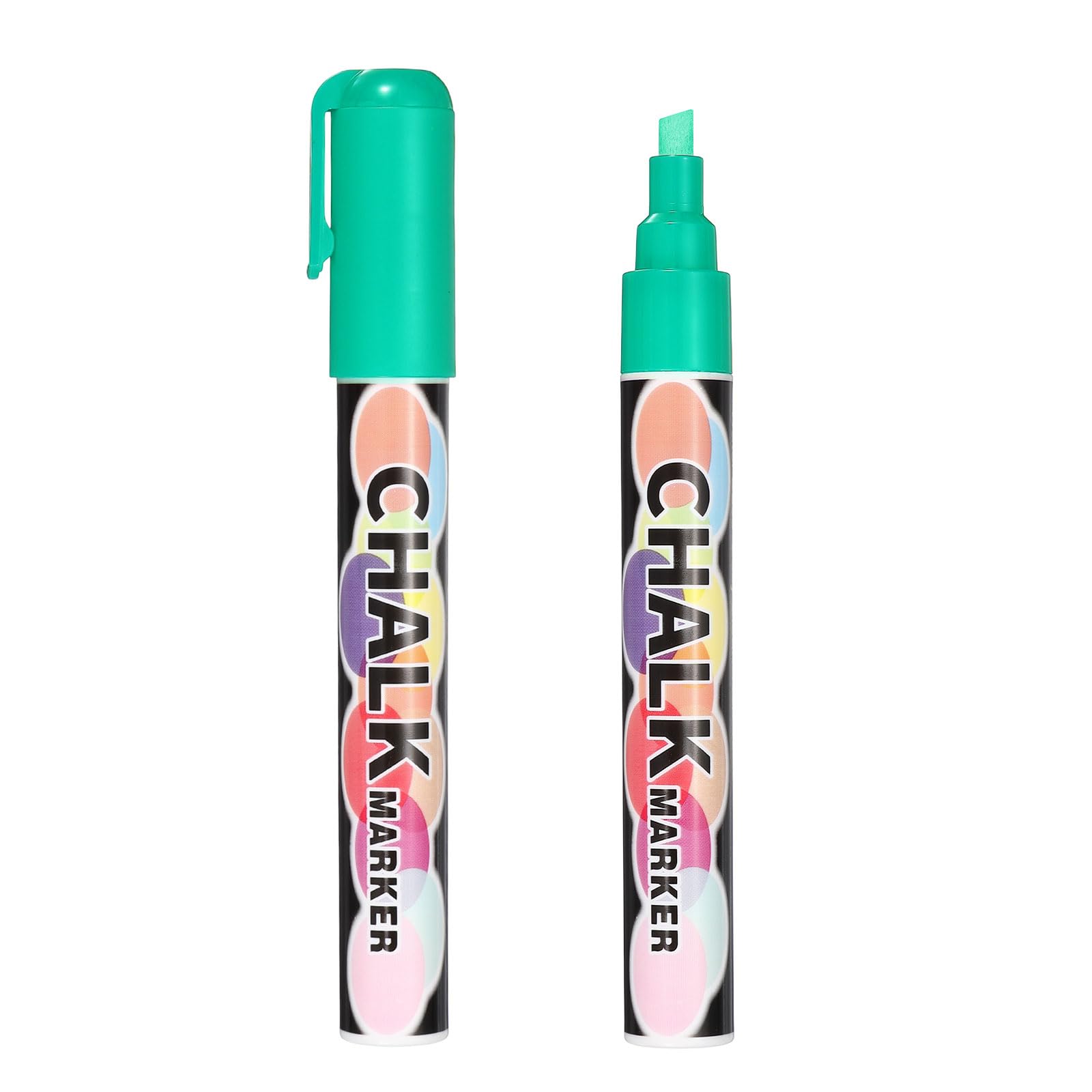 PATIKIL Liquid Chalk Markers 6mm, 2 Pcs Chalkboard Markers, Dry Erase Chalk Pens with Erasable Wide Fine Tip Wet Erase for Chalkboard Windows Blackboard Car Mirror Glass, Emerald Green