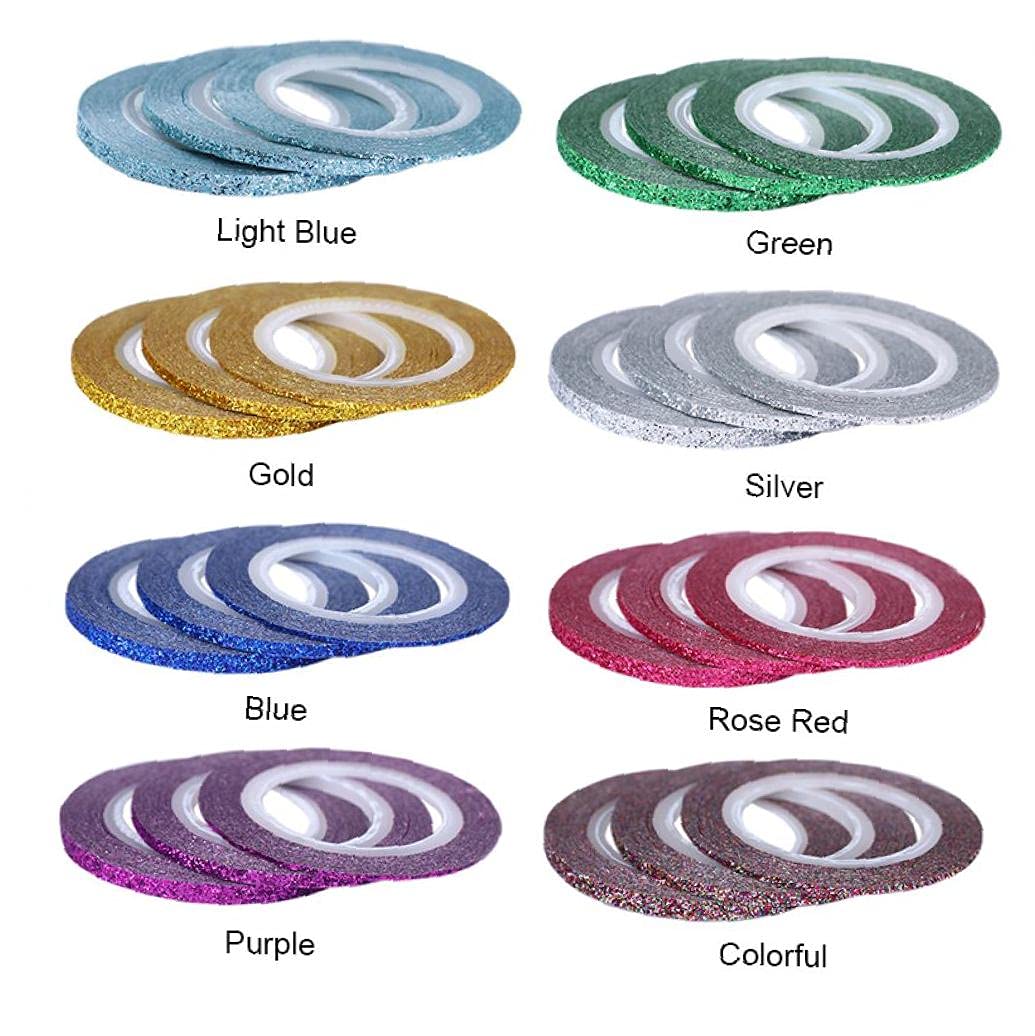 8 Pcs Standing Standing Line Stockers Stickers Stickers Stickers Stickers Stickers Stickers Bobines pour Naturels Nails Décorations
