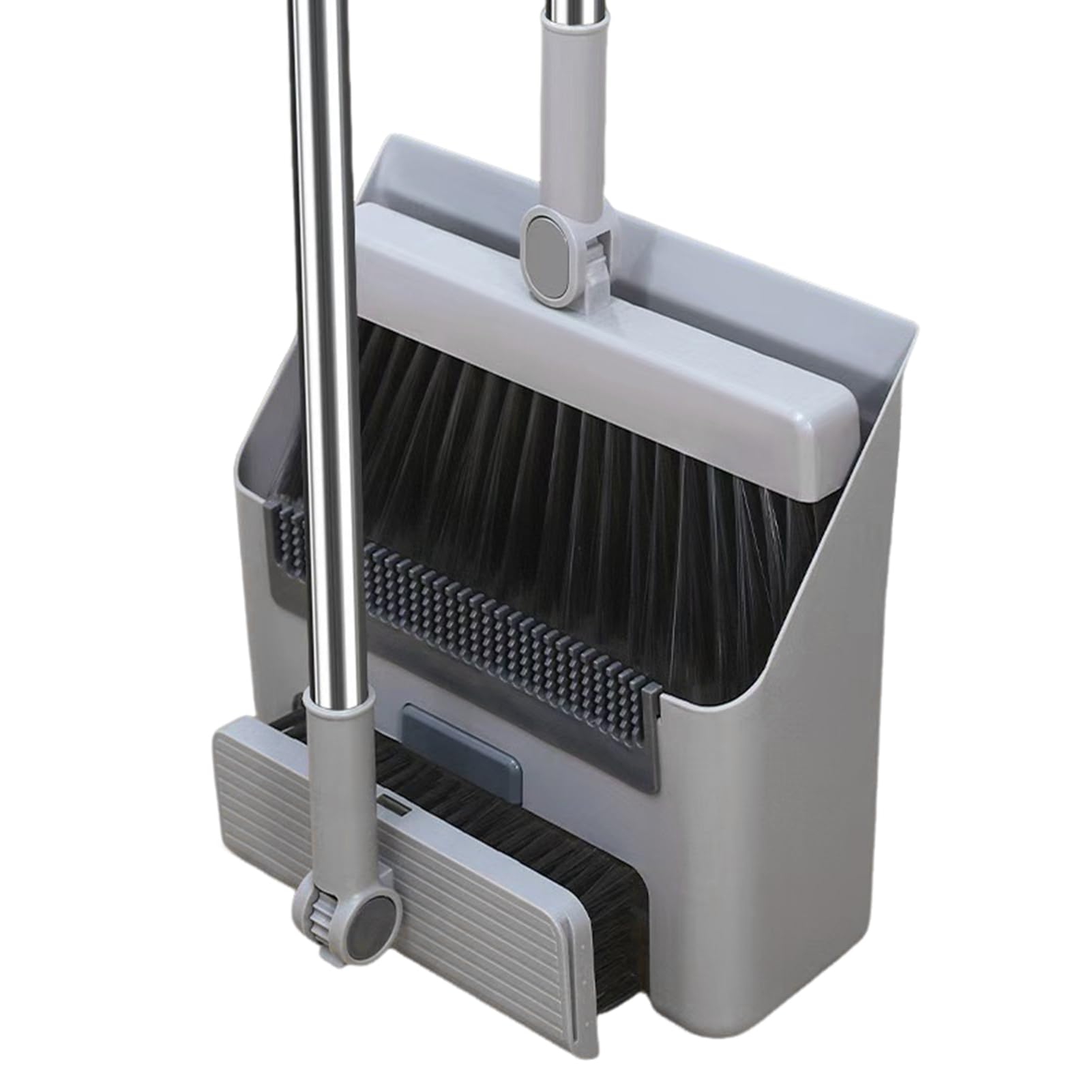 VALINK Set di scopa, paletta 3 in 1, scopa e spazzola per pavimenti, kit di pulizia verticale antivento con manico lungo per casa, cucina, stanza, 1,24 m