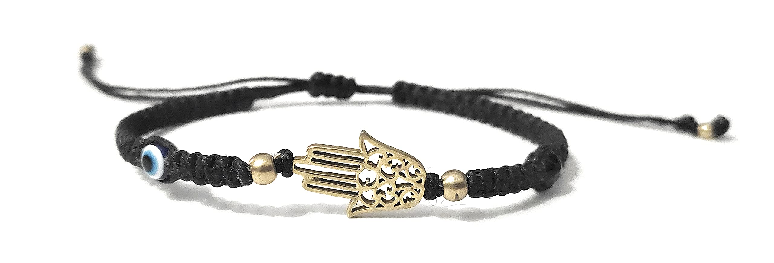 SAFFRON SHADES Premium Evil Eye Hamsa Hand Black Thread Bracelet for Women Men Boys Girls with Black Jade Healing Crystal stylish adjustable band for Positivity/Protection (B091MBKMHB) Amazon Price History, Amazon Price Tracker