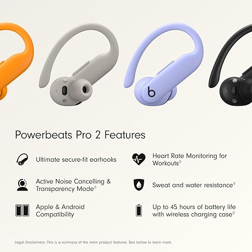 Miniatura 2 de Beats PowerBeats Pro 2 Auriculares inalámbricos Bluetooth Cancelación de ruido, monitor de frecuencia cardíaca, IPX4, batería de hasta 45 horas y