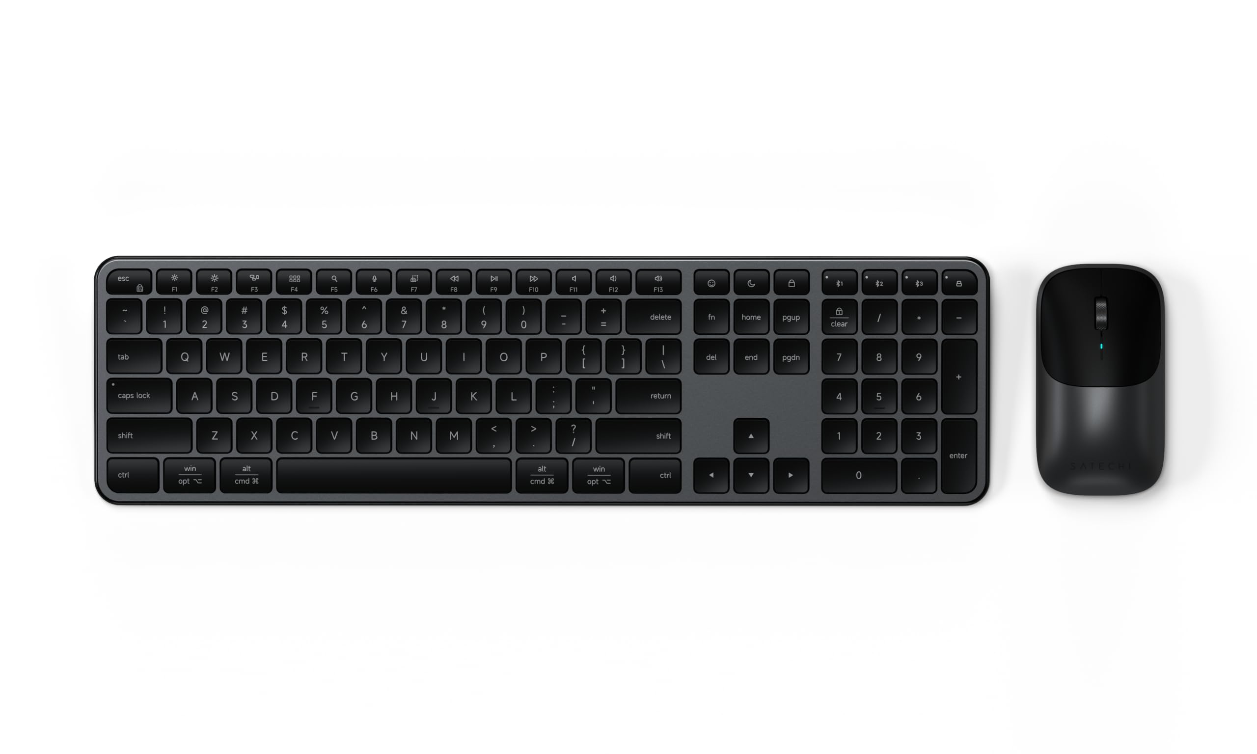 Satechi Wireless Keyboard and Mouse Combo, Slim CEX3 with Multi-Device Bluetooth Pairing and USB-C Receiver Connectivity, Designed for Full-Size Productivity Workspaces, Space Black-image-36
