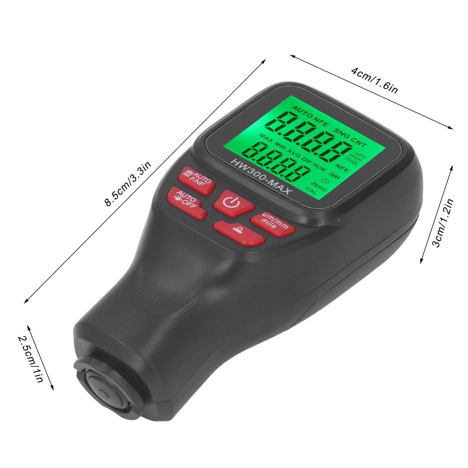 Lybunair High Accuracy Coating Thickness Tester 0 to 2000UM with Auto Power Off for Cars