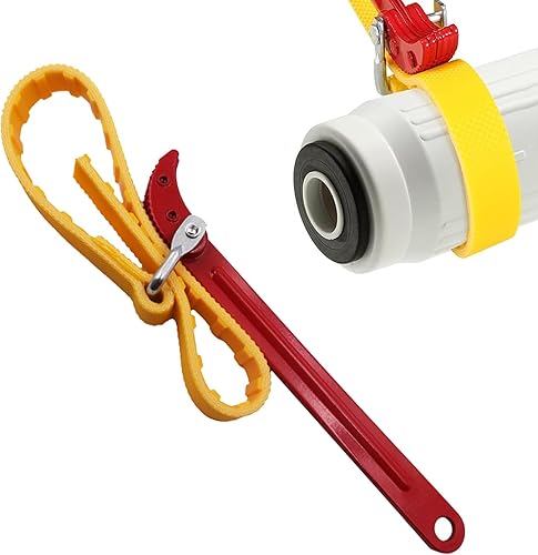 GKmow 1 llave multiusos para correa de cinturón de automóvil para filtro de 5.11 pulgadas, llave de vehículo ajustable de metal para reemplazar el