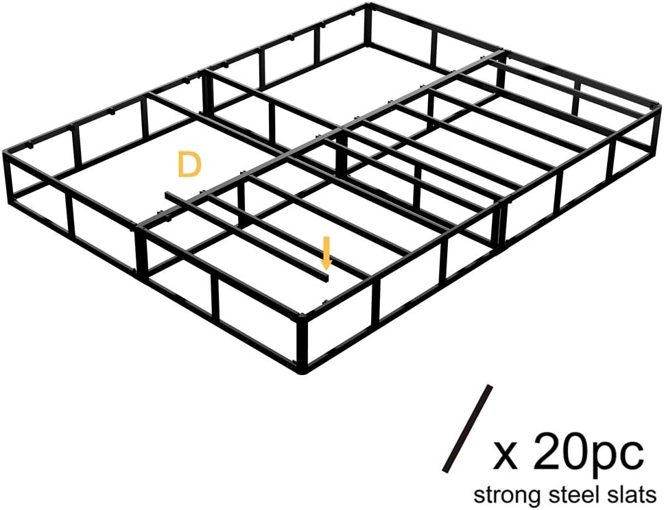NOAH MEGATRON 7 Inch Box Spring Queen, Low Profile Metal Boxsprings/Mattress Foundation/Bunkie Board - 3000LBS Strong Steel Structure/Easy Assembly (Queen)