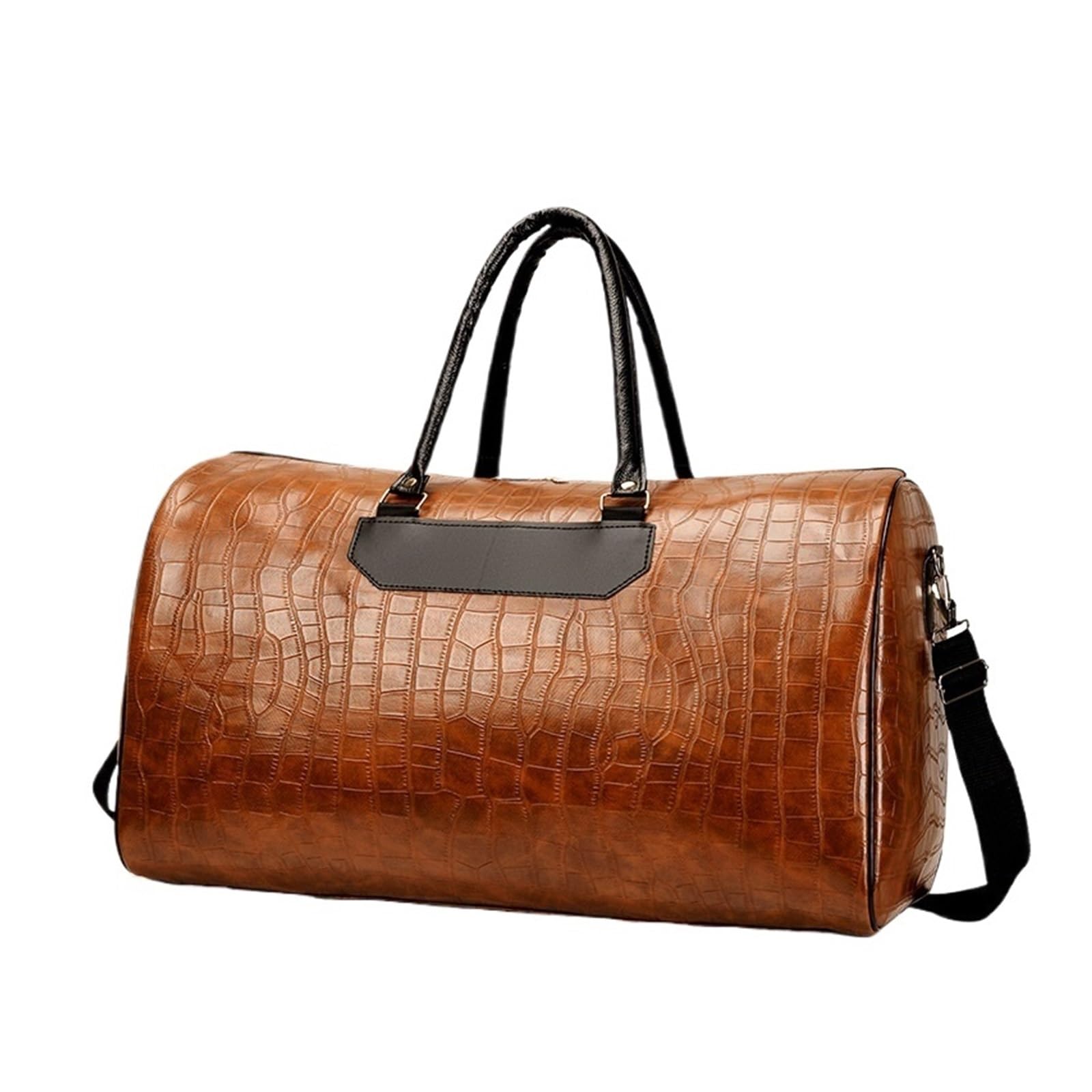 Bolsa De Viaje De Cuero Bolsos de viaje de cuero for hombres de negocios, bolsos de mano de gran capacidad, bolsos de mano, bolsos de viaje de embarque de moda, equipaje, bolso deportivo grande(Brown)