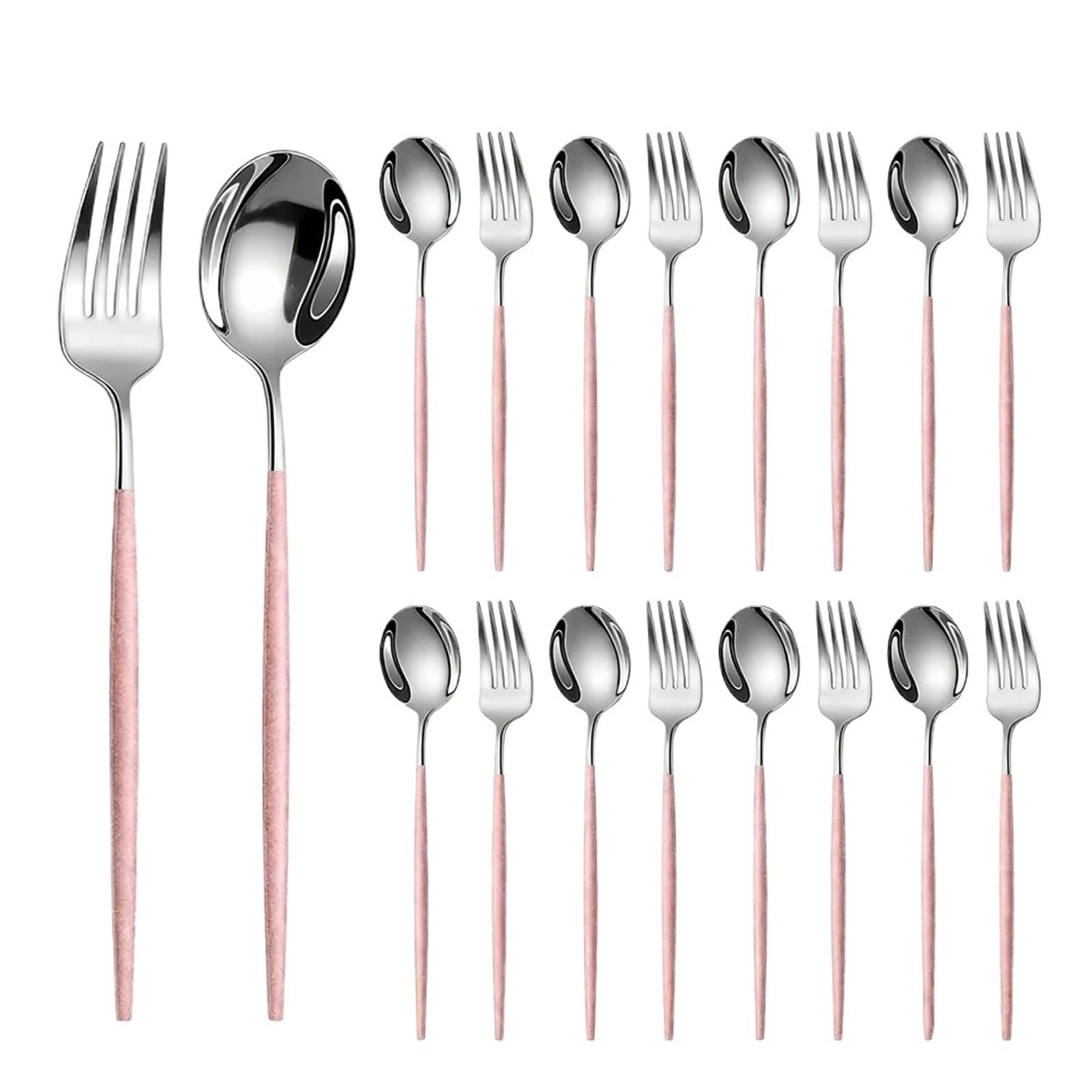 Juego de cubiertos de acero inoxidable de 16 piezas resistente para mesa de comedor