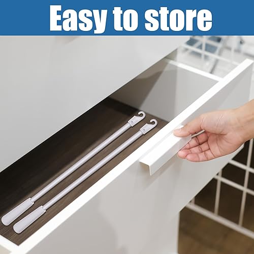 Miniatura 6 de Vodolo Piezas de repuesto para persianas verticales, 2 piezas de repuesto de persianas de fibra de vidrio blancas con gancho y asa, varita