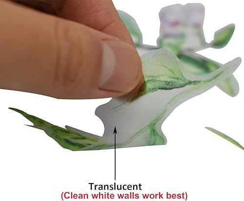 Miniatura 5 de Maydahui Calcomanía de pared de flores salvajes con hojas de campo (40 x 42 pulgadas), decoración de pared de hojas frescas, juego de 24 flores y