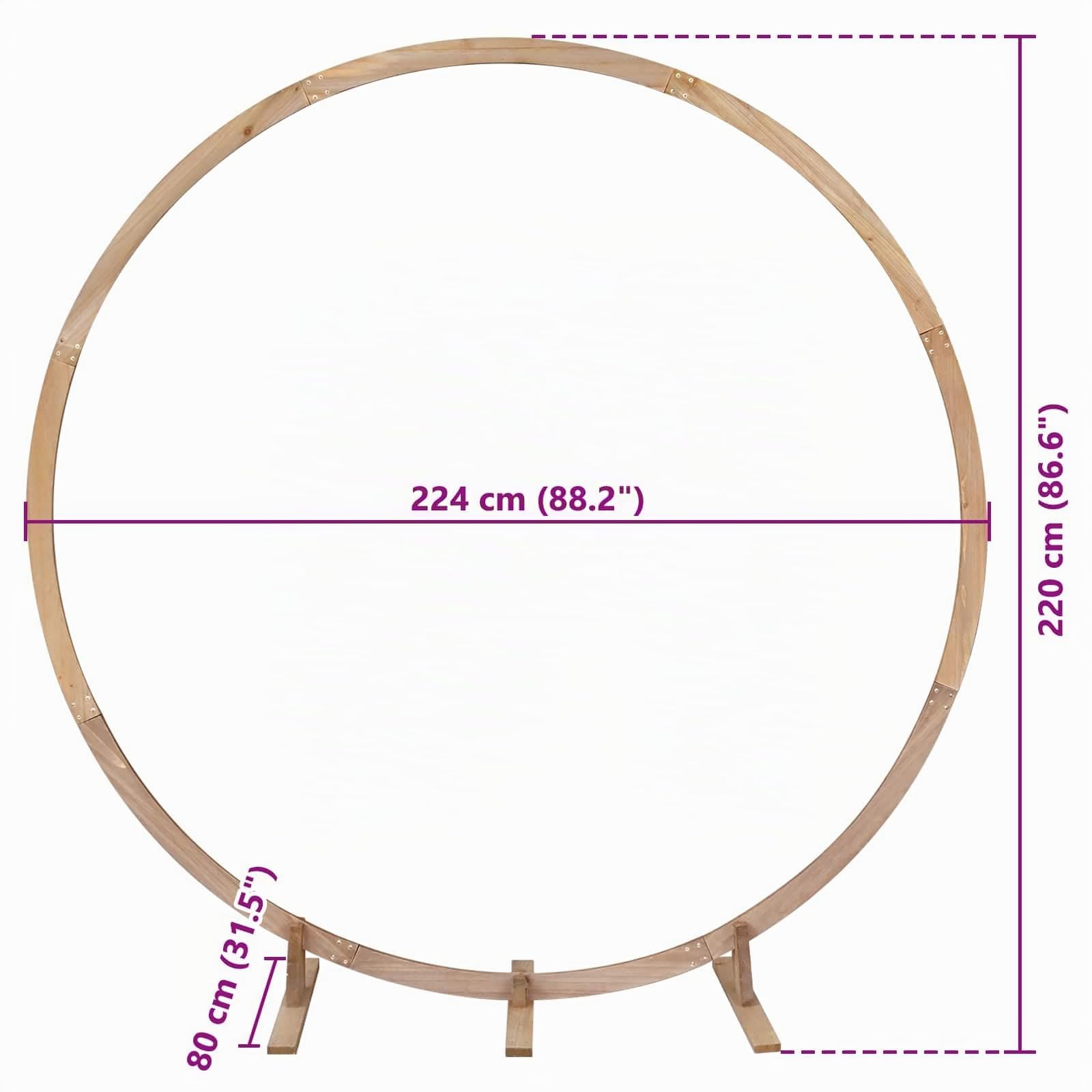 vidaXL Arche de Mariage Marron Clair 224 x 80 x 220 cm