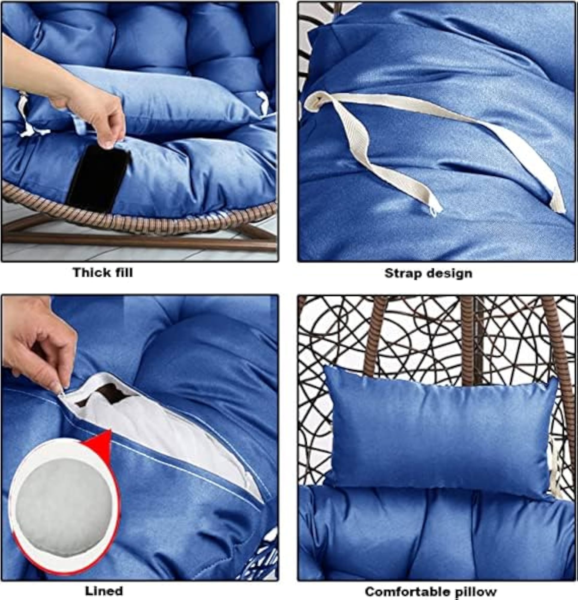 2 Round Cushion for Sitting Hanging Swing Hammock