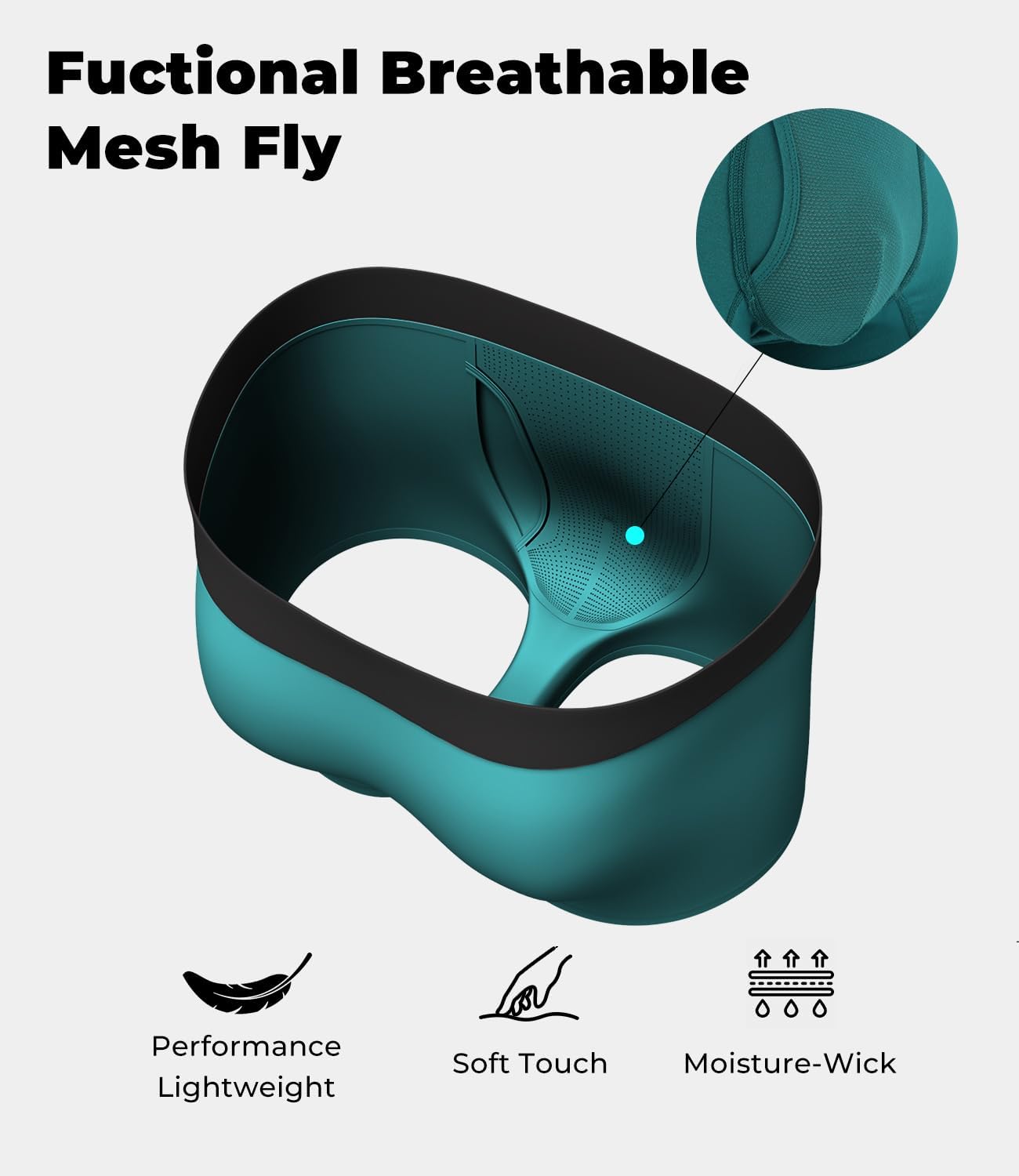 BAMBOO COOL Mens Trunks Underwear Performance Breathable Mesh Fly Zone Moisture-Wicking(4 Pack) - Image 2