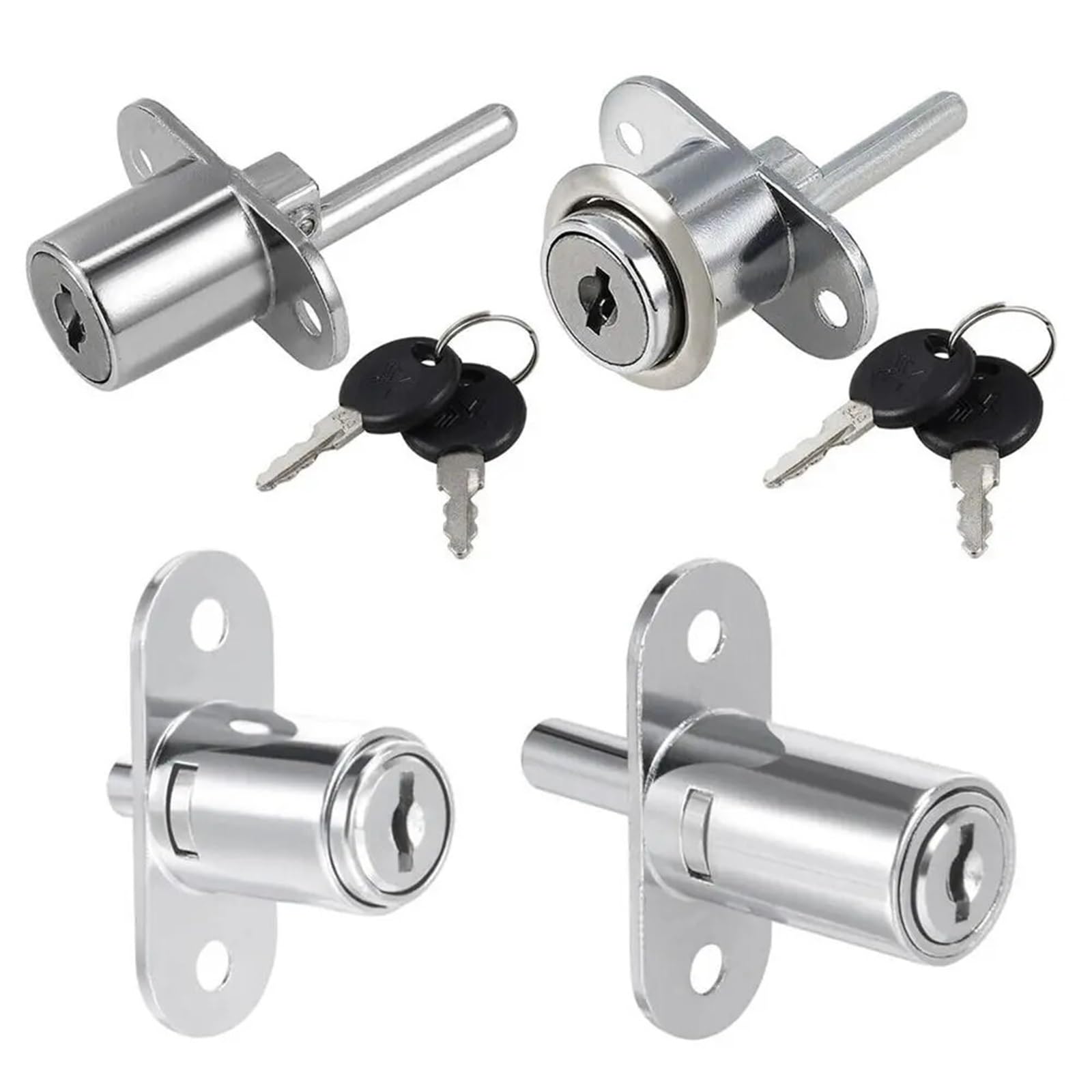 Ntbpeyzvqf Black-19Mm 1Pcs Cam Cylinder Triple Lock Desk Cabinet Drawer Front Furniture Hardware Zinc Alloy(Black-19Mm)