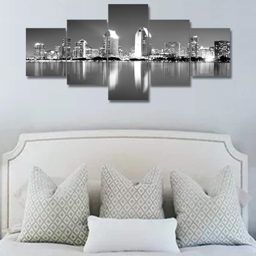 80% Off Discount TUMOVO USA City Cityscape Canvas Wall Art - San Diego Skyline at Night - Framed Black & White B&W Coronado California Night View Picture - Gallery Wrap Modern Home Decor | Ready to Hang - 50 Wx24 H Hottest Sales TUMOVO USA City Cityscape Canvas Wall Art - San Diego Skyline at Night - Framed Black & White B&W Coronado California Night View Picture - Gallery Wrap Modern Home Decor | Ready to Hang - 50 Wx24 H