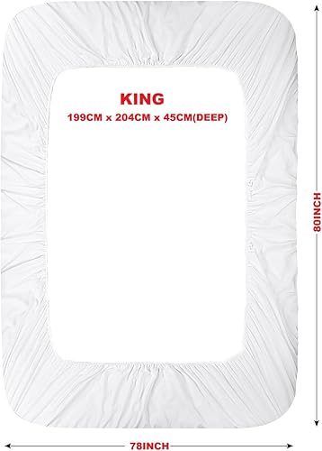 Miniatura 6 de WINGLAM Protector de colchón impermeable tamaño King, tela de aire 3D, sin ruido, refrescante y transpirable, lavable a máquina, con bolsillo