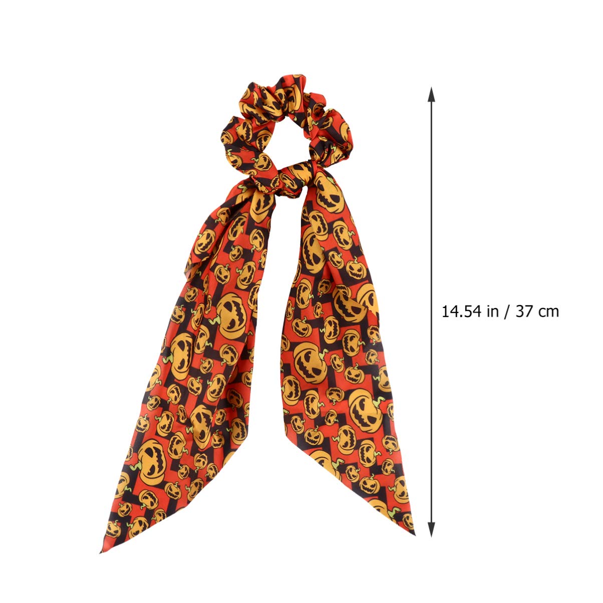 2PCS Hair Ribbon Scrunchies, Halloween Pumpkin Hair for Women Girls Elastic Satin Ties with Pumpkin Pattern for Festive Hairstyles - Image 2