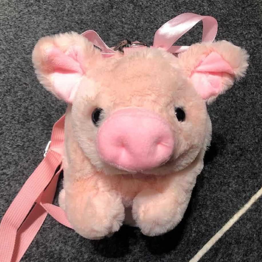 LUOZZY Plush Pig Crossbody Bag Cartoon Shoulder Bag Plush Animal Satchel Bag Kawaii Purse Handbag Messenger Bag for Kids Birthday Gift, Pink - Image 5