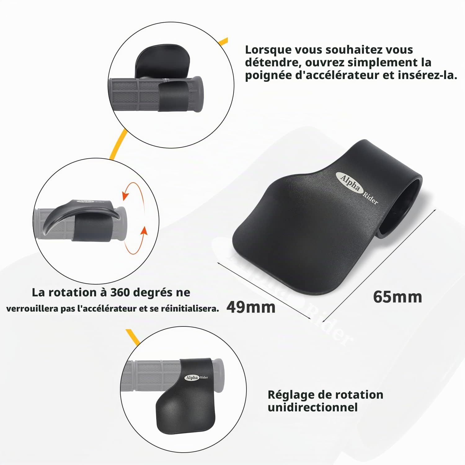 Universal 7/8" Moto Throttle Assist 22MM Repose-Poignets poignées Régulateur Vitesse pour Hon da Harley Su zu ki Yamaha Kawasaki ATV Noir | Convient pour guidon de 22 mm, accélérateur assisté, contrôle d'huile, accessoire de guidon universel, pièce de rec