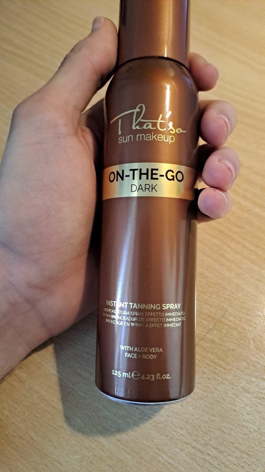 That’so Spray Autoabbronzante Viso e Corpo 125 ml On The Go Dark Abbronzatura Istantanea Naturale Effetto Bronze, Lunga Durata, con DHA da Canna da Zucchero, Aloe Vera e Peptide Anti-Età