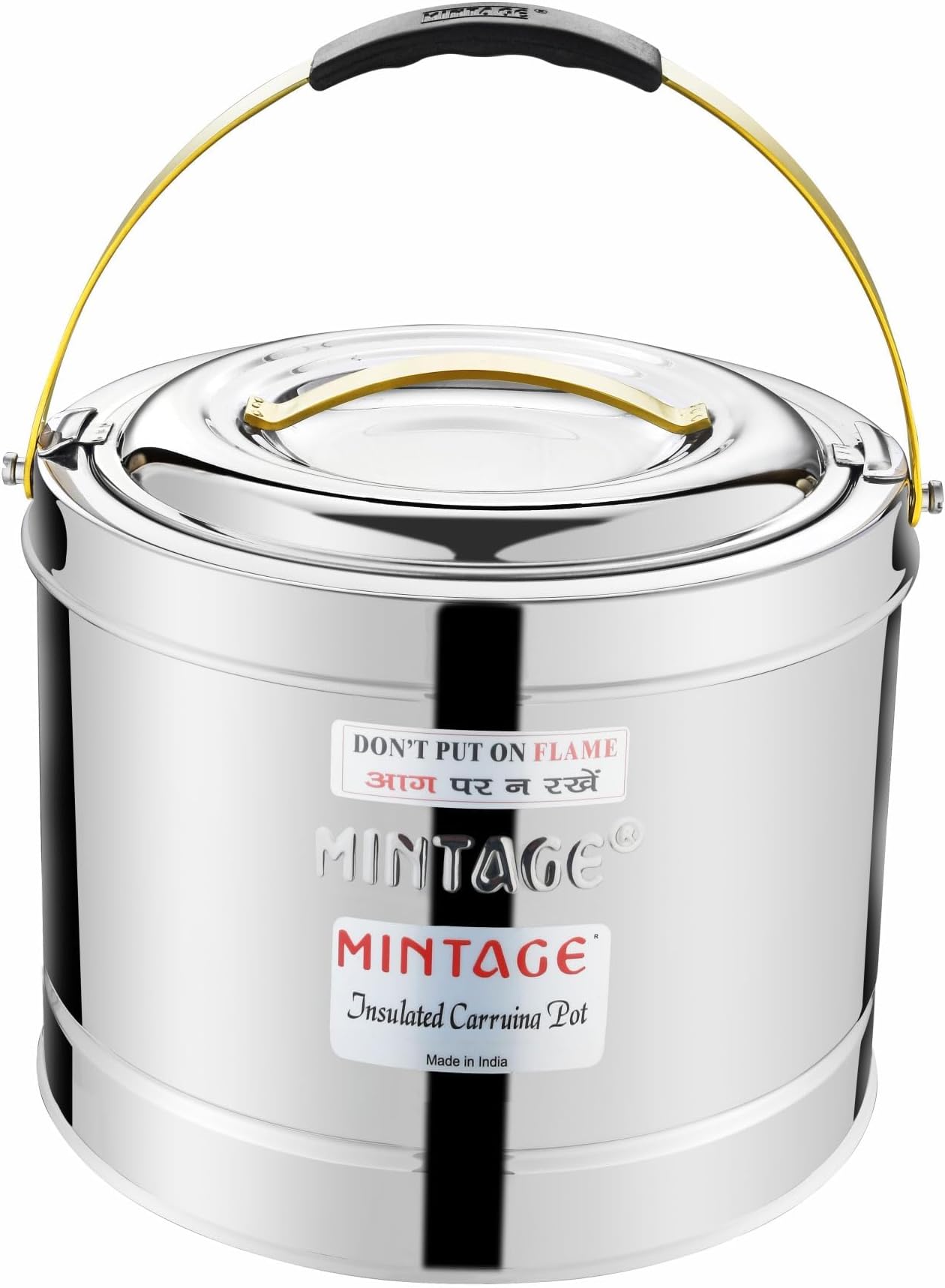Mintage Stainless Steel Sambar Container 7.5 Liters | Sambar Pot with Lid | Casserole for Cooking | Canteen & Hotel Container | Biryani Box Hot & Cold |Hot Pot Picnic Jar Hot Cold 12HR Serving Pot