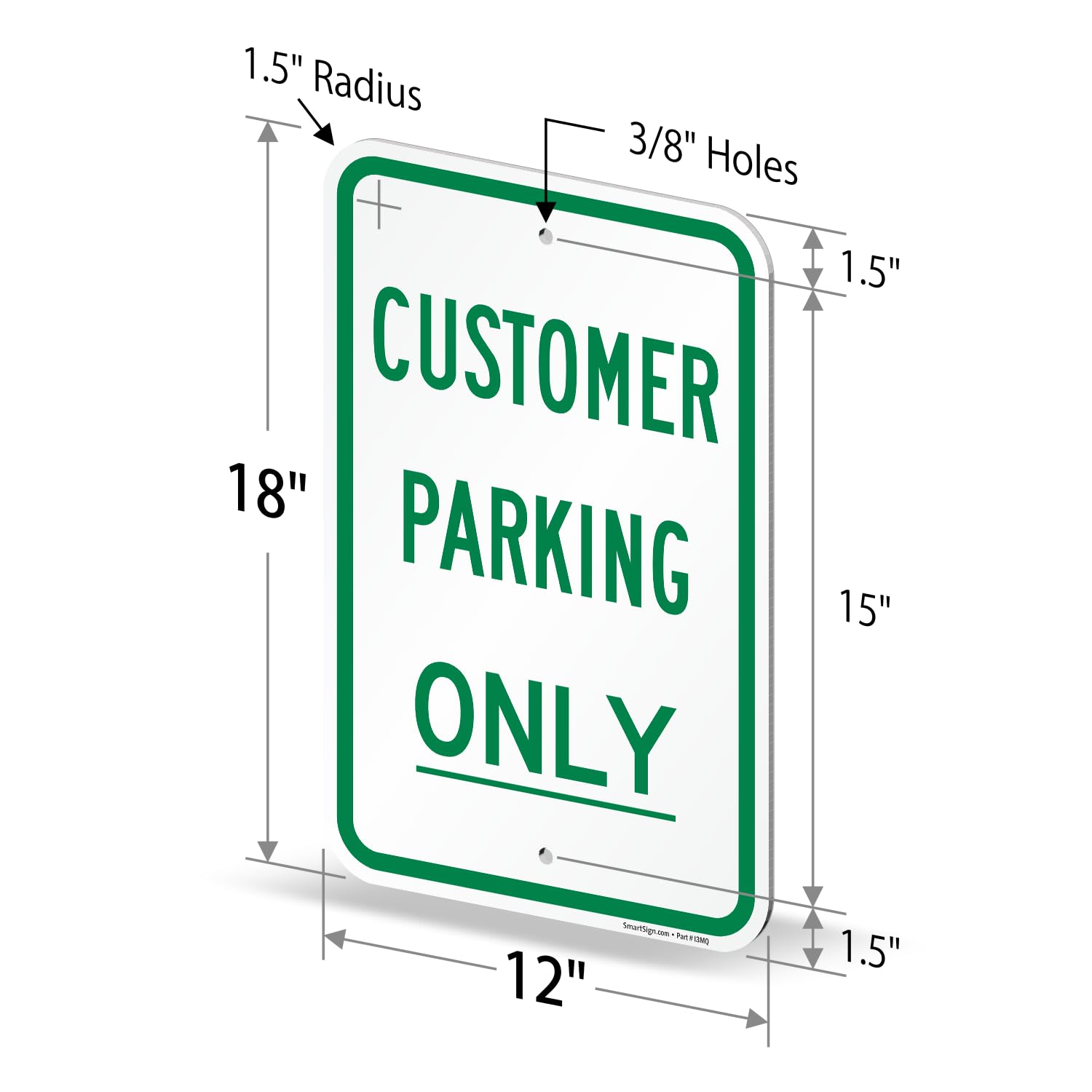 SmartSign Paquete de 4 letreros de 18 x 12 pulgadas, compuesto de aluminio compuesto de aluminio de 120 mil de grosor (ACM), material reflectante de grado ingeniero, verde y blanco