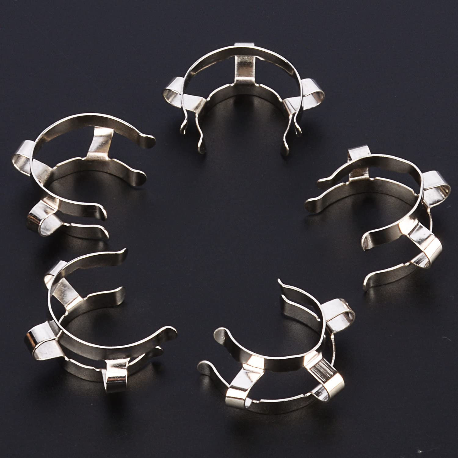 FunChem Lot de 5 clips de joint en métal Keck 24 mm Keck Clip #24 Clips métalliques pour laboratoire 24/40 Joint de sol Accessoire de laboratoire