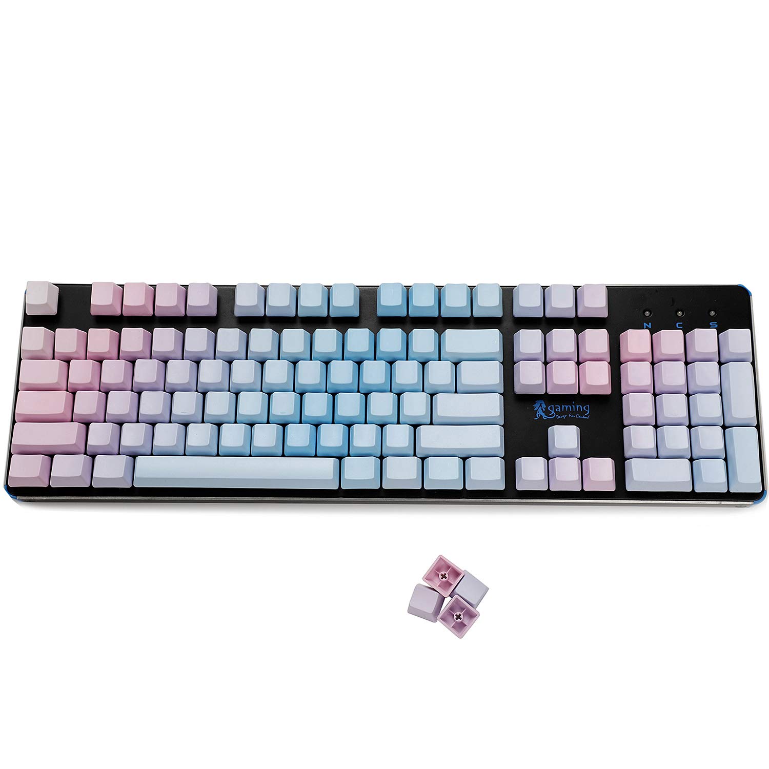 YMDK Sunset Gradient OEM Profile 108 87 61 Touches PBT Teinté Épais pour Clavier Mécanique Cherry MX (Touches uniquement), 108 Vierges