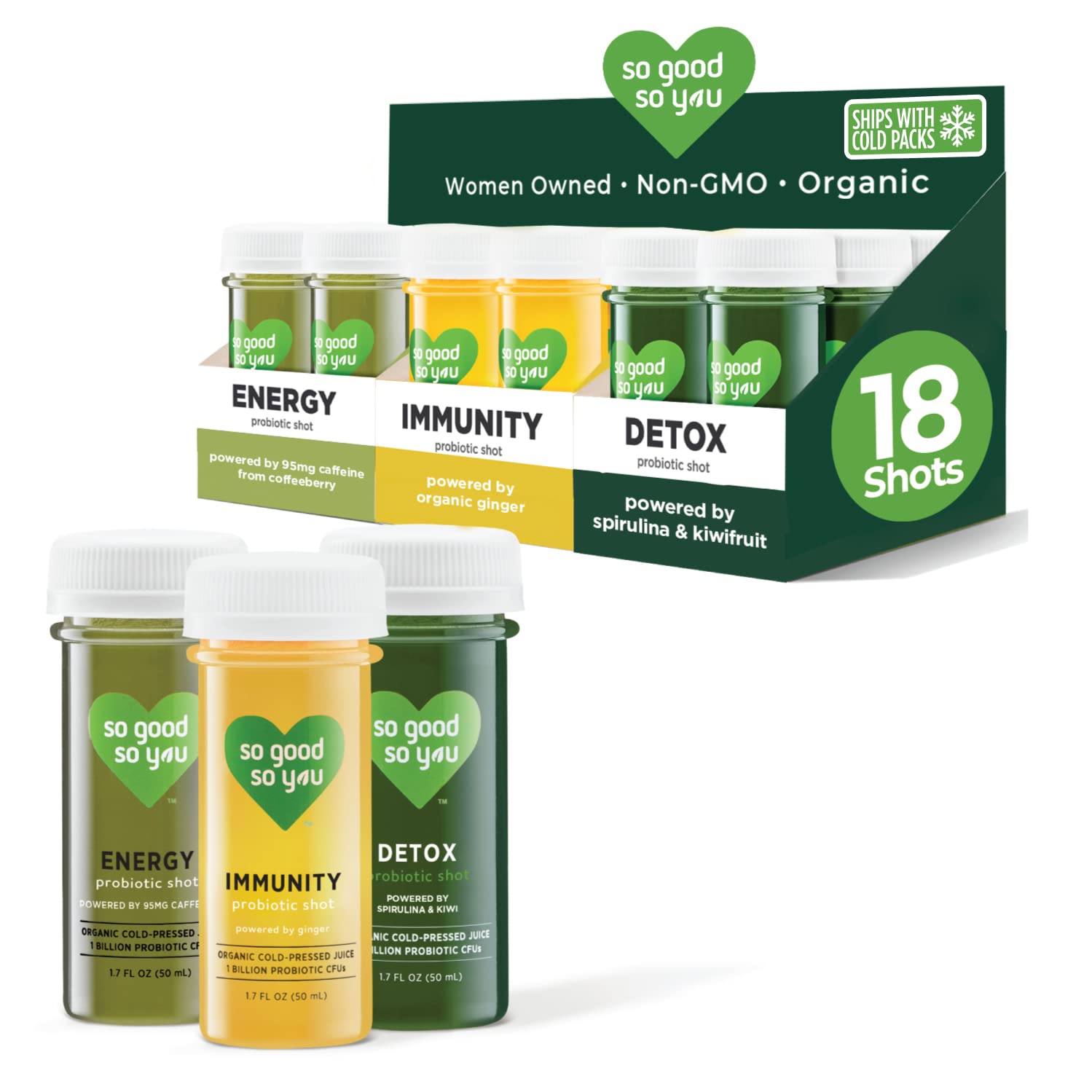 So Good So You Immunity, Detox, Energy Juice Shot Variety