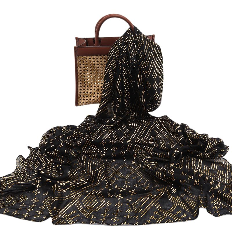 1920s women's retro style scarf Faux Assuit Foil print A warm oversized scarf for winter