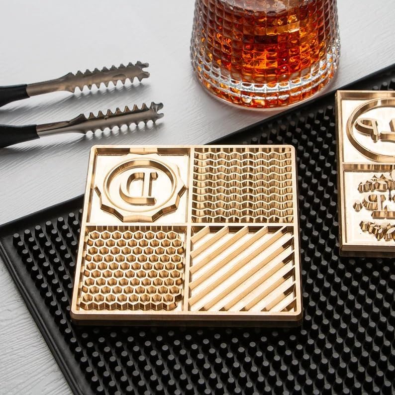Custom Logo Ice Tray - Custom Ice Cube Stamp, Stamp For Cold Drink, Whiskey Mold Cube Stamps, Gift for Bartenders