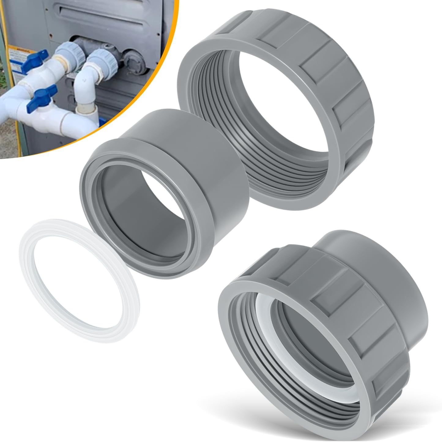 Deargooday 2" PVC Connector Kit for Raypak Pool Heaters: Leak-Proof Fix for Backyard Pools