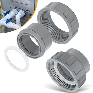 موصل PVC مقاس 2 بوصة 006723F مع مجموعة شفة سخان ذات صامولتين مناسبة لأجزاء سخان حمام السباحة Raypak R185A R265A R335A R405A عبوتان