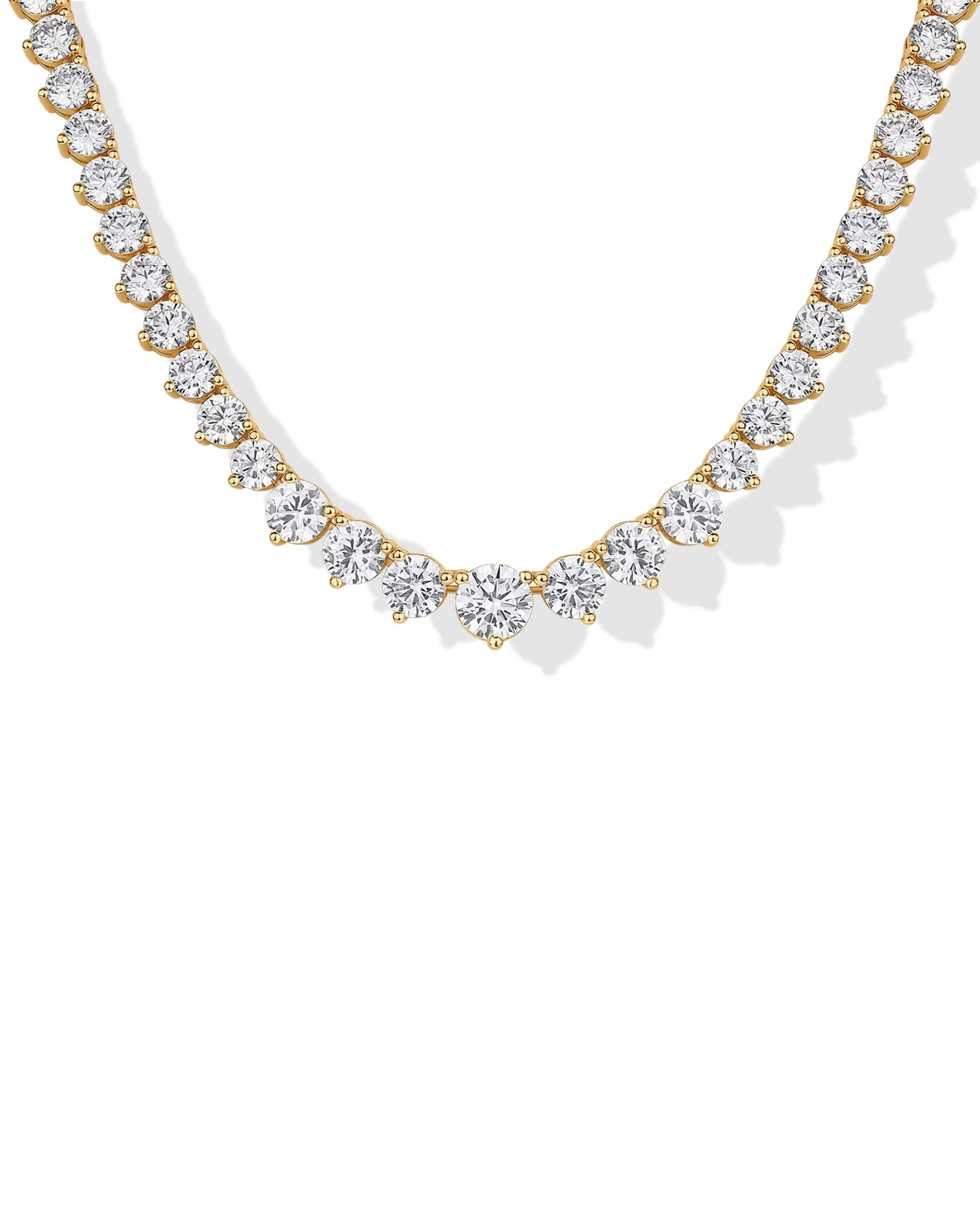 PAVOI 14K Gold Plated Graduated Tennis Necklace