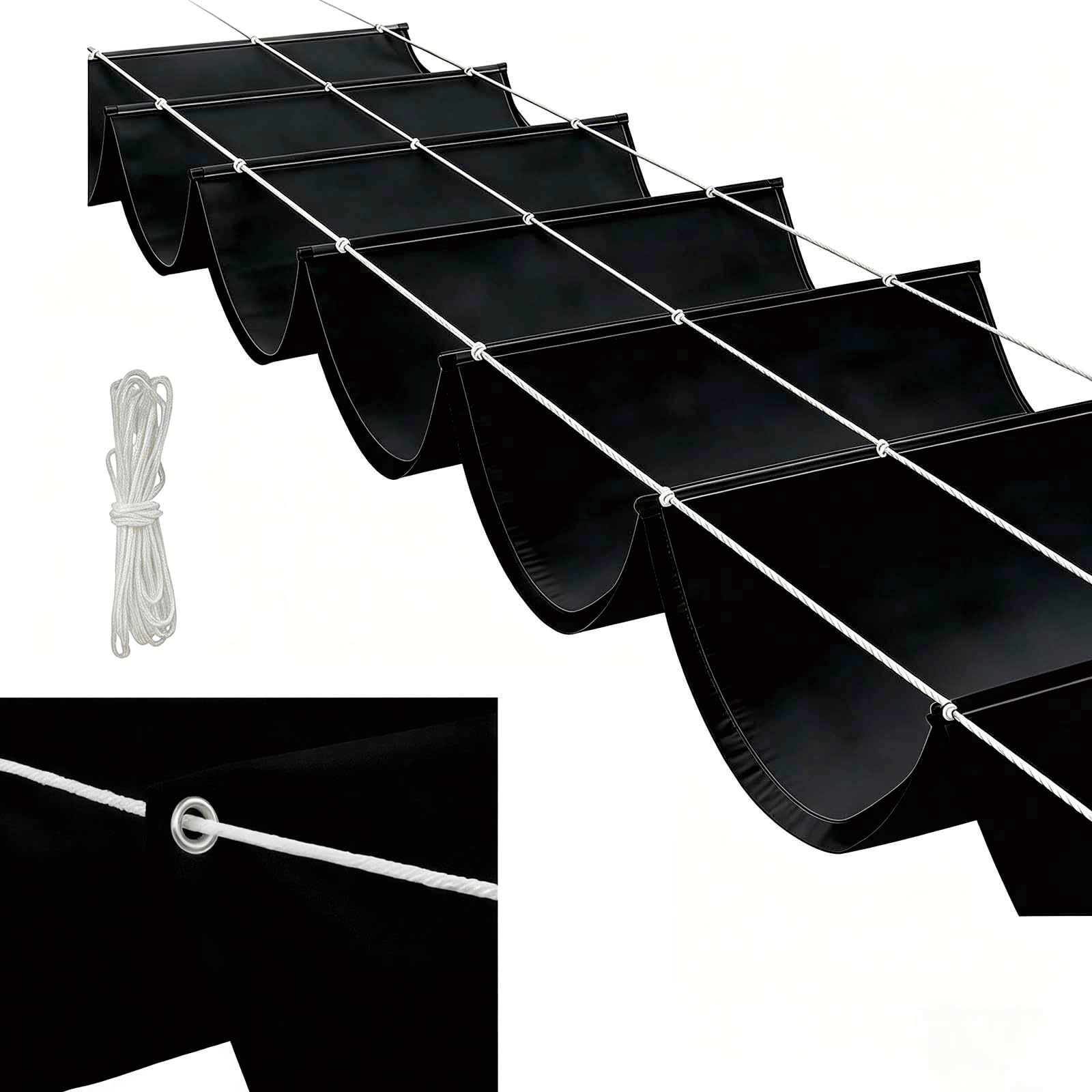 Protection solaire pour jardin et terrasse avec ce grand auvent noir robuste