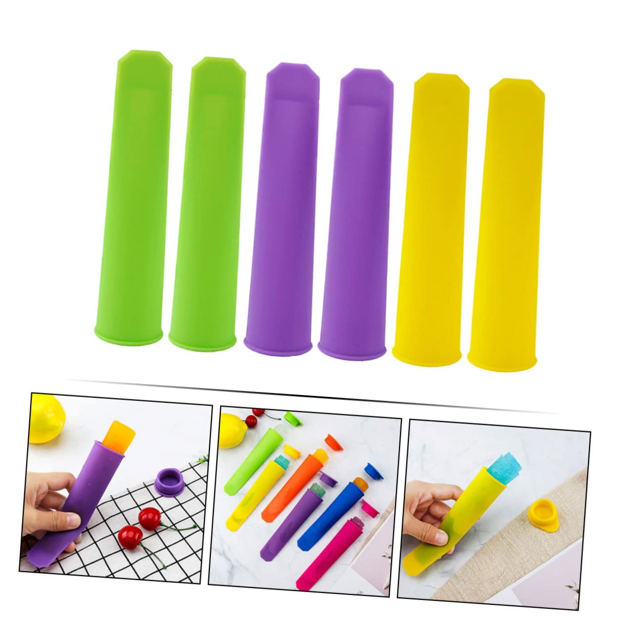Alipis 18pièces Moules à Glace Silicone Avec Couvercle Pour Réutilisable De Moules à Sucettes Glacées