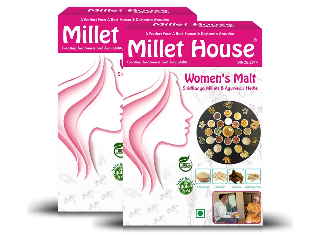 Millet House Womens Malt | Sprouted Millets Ayurvedic Herbs Malt | 100% Organic Health Mix For Women| Certified Special Women Health Mix Malt (800G) (400G X 2Packs) - Womens Malt (B0CNP7QMZC) Amazon Price History, Amazon Price Tracker