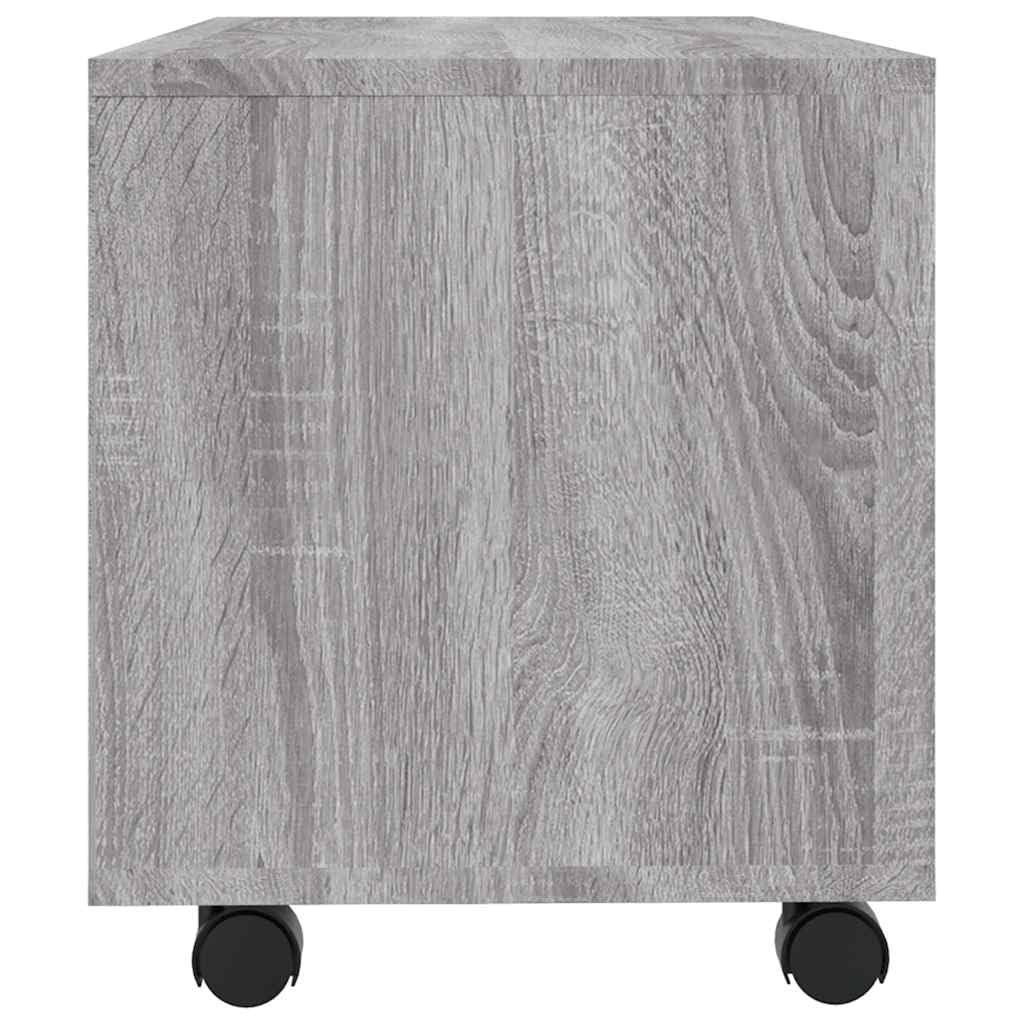 Mueble de TV con Ruedas Madera contrachapada Gris 90x35x35 cm,16.48kg-815259