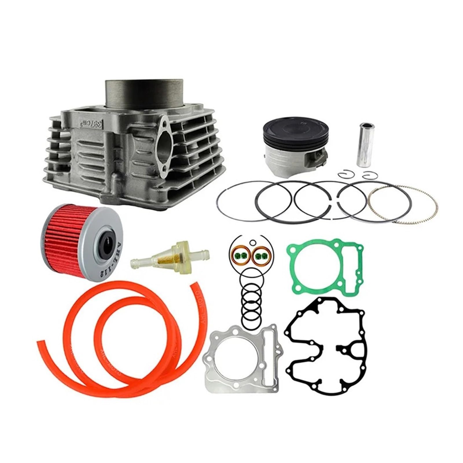 Parti del motore del motociclo Cilindro dell'aria da 85 mm e guarnizioni degli anelli del pistone Guarnizione del tubo del carburante e kit filtro olio benzina for XR400 1996-2004 accessori per moto