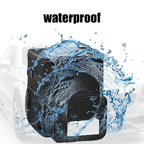 Image of 1 PC Car Trash Can, Leak-Proof Storage Bag, Hanging Multipurpose Car Trash Bag, Collapsible Car Tissue Holder, Universal Waterproof Pockets Accessories (Black)
