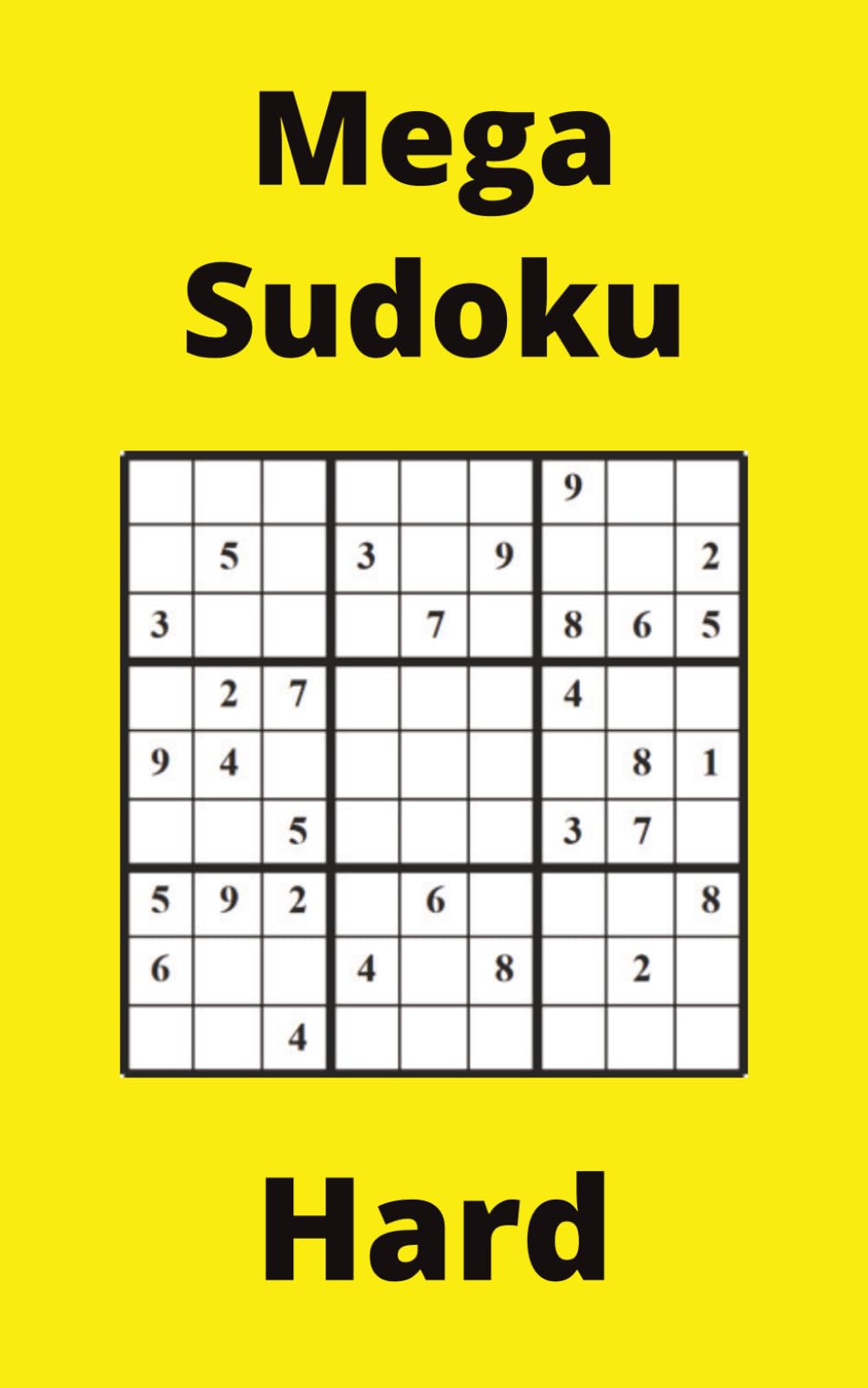 Yellow Mega Sudoku Book, 9x9 Puzzles, 50 Pages, 5x8, Hard