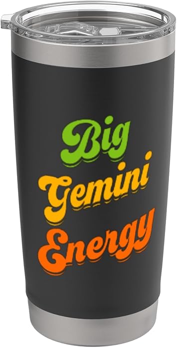 Big Gemini Energy Shirts For Women Zodiac Gemini Astrology Stainless Steel Insulated Tumbler
